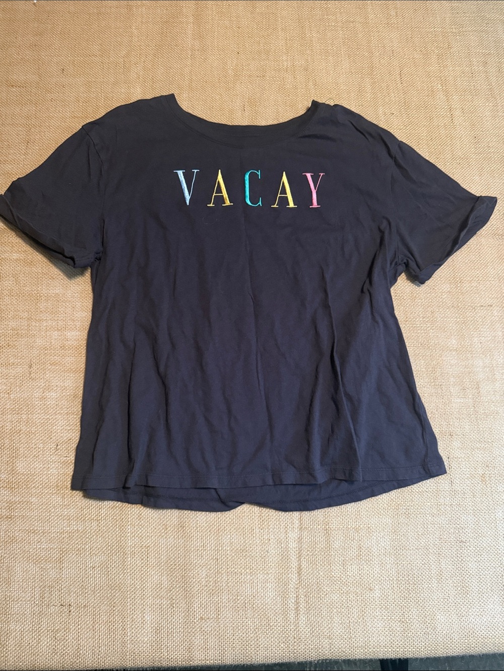 VACAY Graphic Tee - dark grey with Multicolor Lettering